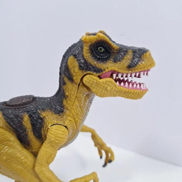Chap Mei Dinosaur T Rex Figure 7.5" Moveable Joints Tan & Black - Picture 2 of 12